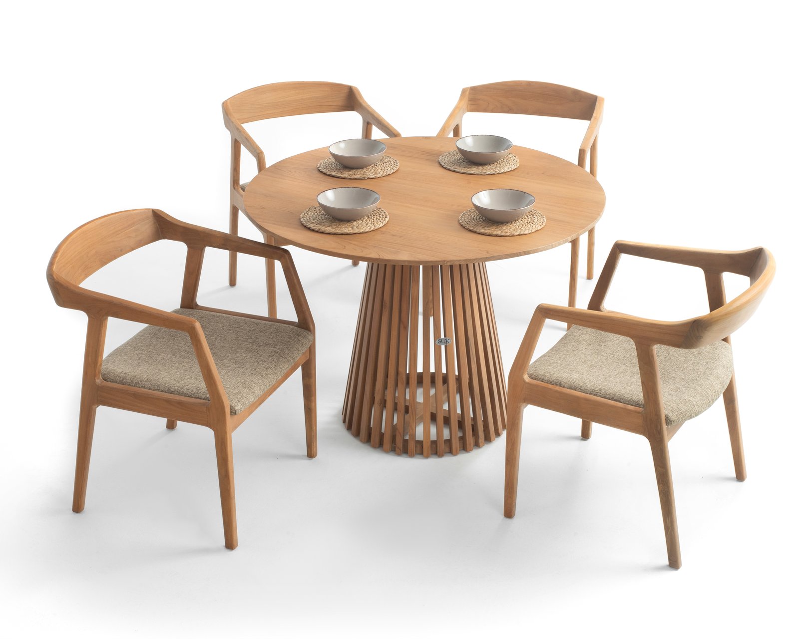 MUSHROOM DINING TABLE &HENDRY CHAIR